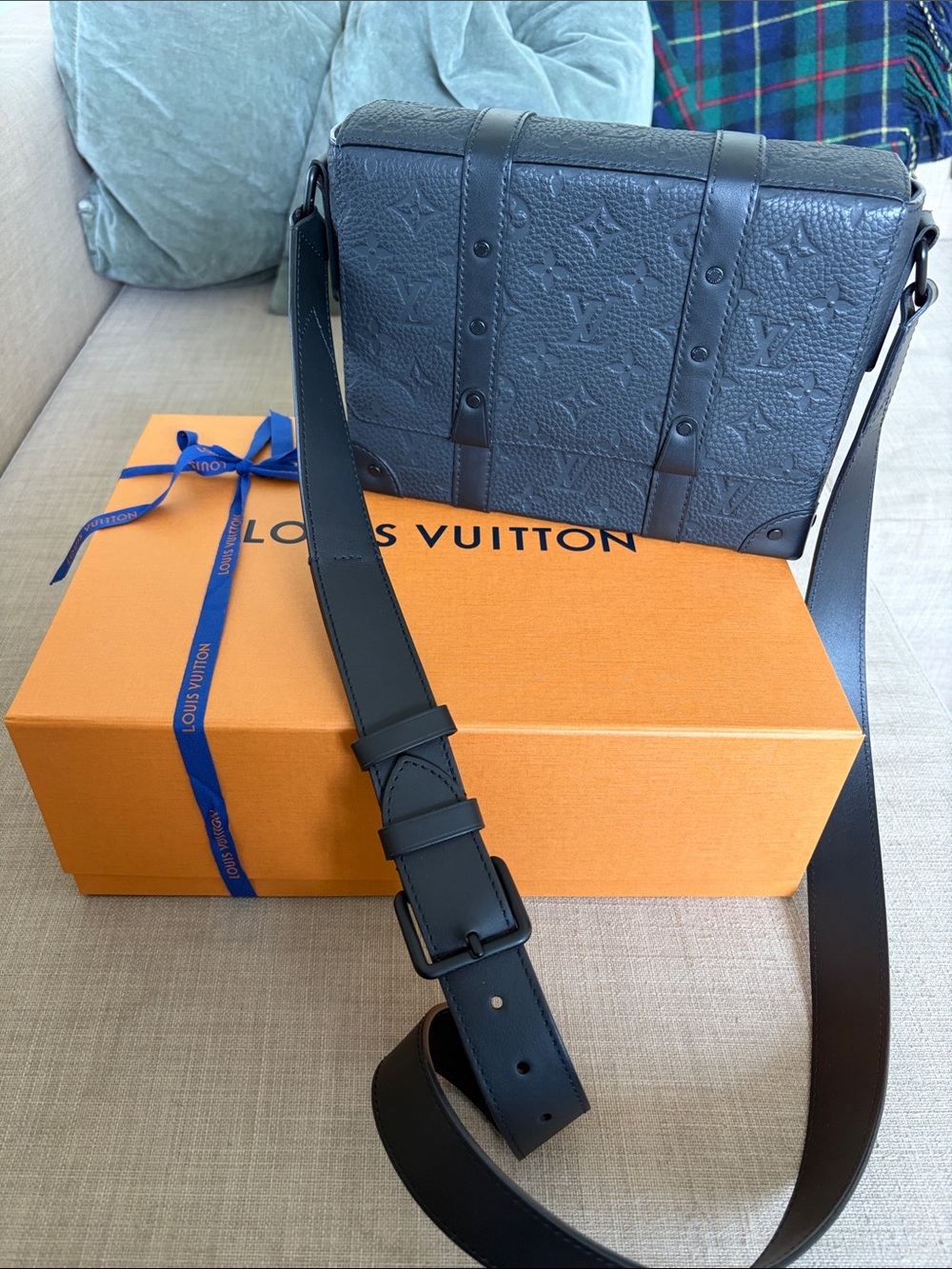 Louis Vuitton Monogram Trunk Messenger Bag- Black